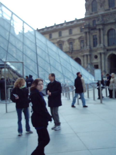 Ariel at the glass pyramid