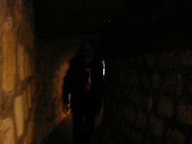 Steve walking in the darkness