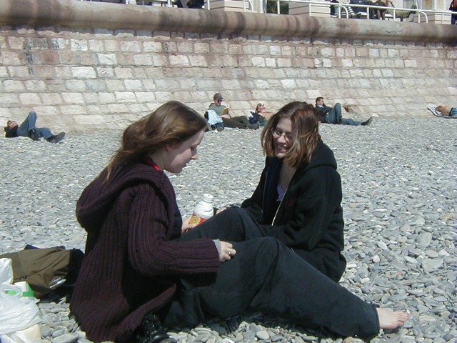 Ariel and Emily on the beach