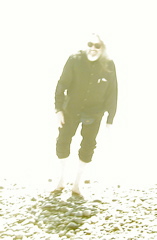 overexposed Steve on beach