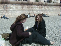 Ariel and Emily on the beach