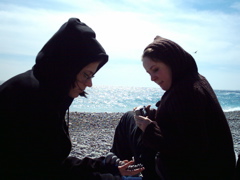 A and E on the beach 3