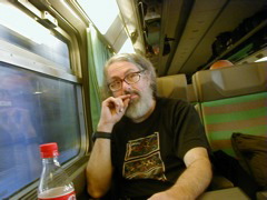 pensive steve on the train to Paris